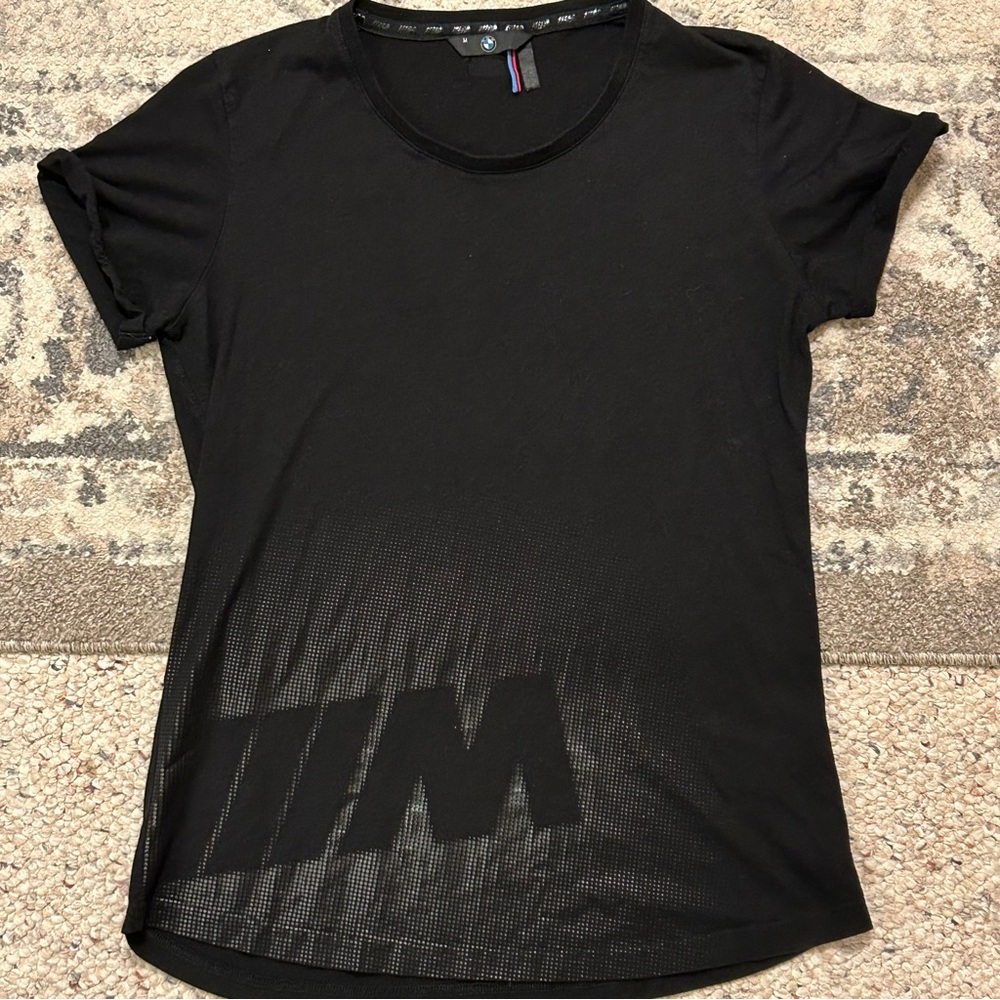 BMW M Women’s Medium Black Short Sleeve Logo Print Luxury Sports Car T-Shirt